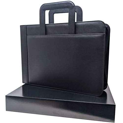 MSP 7 Ring Business Check Portfolio Binder with Handle, Zipper Closure for 3-to-A Pages Business or Personal Checks with Stub (7 Ring Business Check Portfolio)