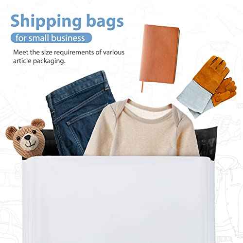 Metronic 300 Pcs Shipping Bags 14.5x19, Large Poly Mailers for Small Business Supplies, White Poly Bags for Clothing Packing Supplies, Strong Adhensive Self Seal Mailing Packing Bags Postal Bags