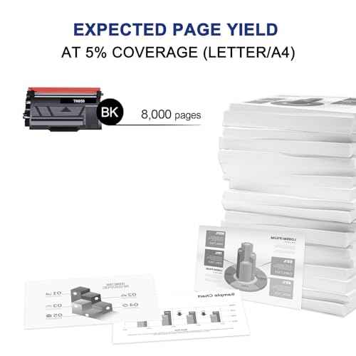 TN850 TN820 High Yield Toner Cartridge TN 850 TN-850 Replacement for Brother TN820 TN-820 TN 820 for HL-L6200DW MFC-L5700DW MFC-L5850DW HL-L5200DW MFC-L5900DW MFC-L6800DW Printer Black Ink 4-Pack