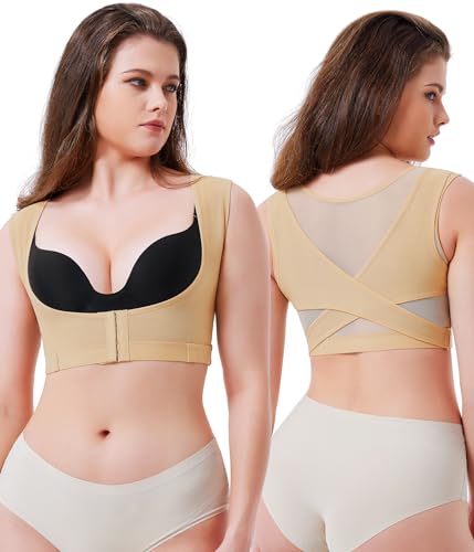URSEXYLY Upper Back Brace for Women Breathable Posture Corrector Posture Support Back Straightener Pain Relief(Beige,XL)