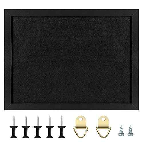 TORASO Cork Board Bulletin Board, 23.5" X 35.5" Cork Boards for Walls with Pins, Eye Bolts, gaskets, Screws, Pin Board for Office, School and Home (BK,60x90cm,1p)