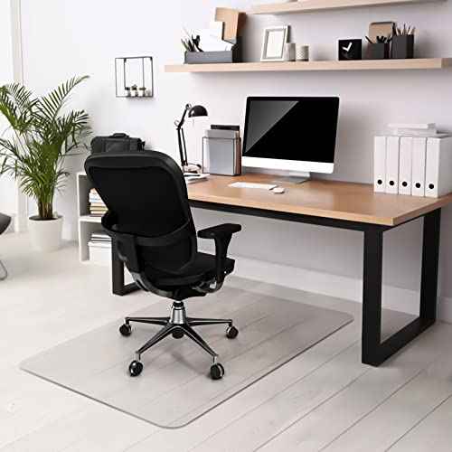 Kuyal Clear Chair mat for Hardwood Floor 44 x 58 inches Transparent Floor Mats Wood/Tile Protection Mat for Office & Home (44" X 58" Rectangle)