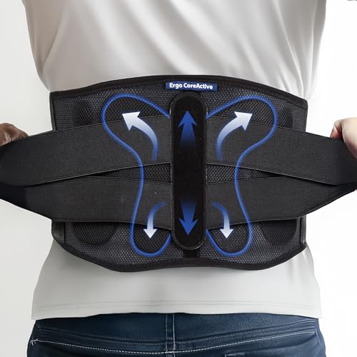 Strong Self-Heating Fit Lower Back Brace – Advanced Composite Fiber Support Belt with X-Shaped Design, Strong Lumbar Support, Pain Relief for Men & Women, Medium