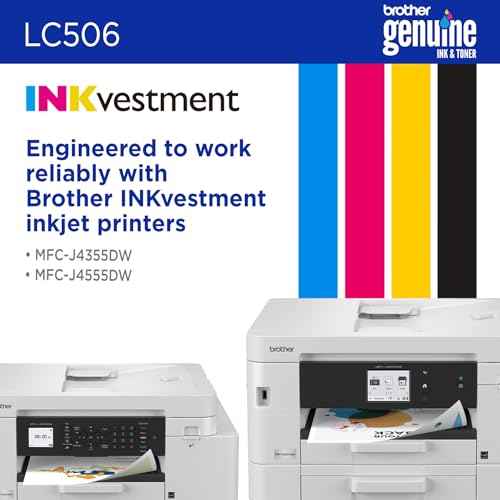 Brother Genuine LC506C Standard Yield Cyan Ink Cartridge (for use with Brother INKvestment 4355, 4555, and 4557 Printers)