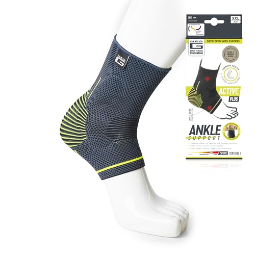 Neo-G Ankle Brace Ankle Compression Sleeve with Silicone Joint Cushions â Sprained Ankle Support for Men and Women â Breathable Targeted Compression for Sports and Daily wear - Active Plus (Medium)