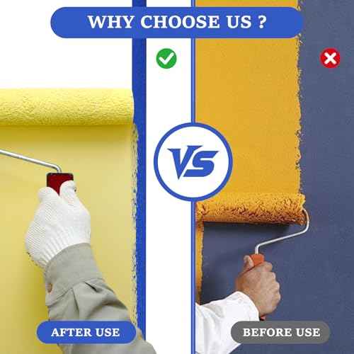 6 Rolls Blue Painters Tape, Multi-Surface Masking Tape, 132 Yd Premium Paint Tape for Use in Wall Painting, DIY Art Creation, Automobiles, Drafting, and Furniture (0.98 in x 22 Yd x 6)