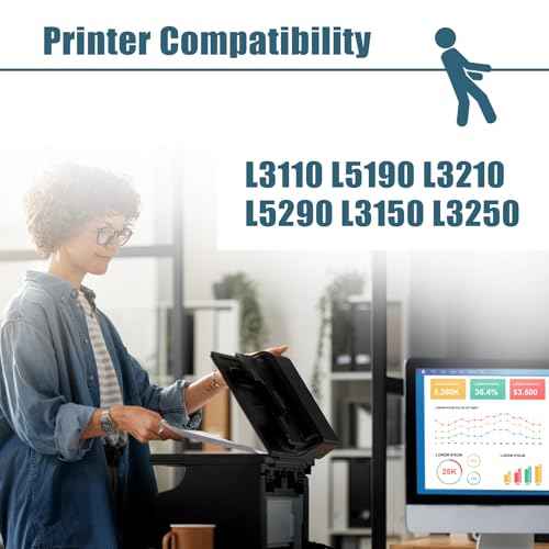 T544 Black Ink Bottle Refill, Replacement for 544 Ink Compatible T544120 Ink Cartridge Black Work for L3110 L5190 L3210 L5290 L3150 L3250 Printers (2 Pack)