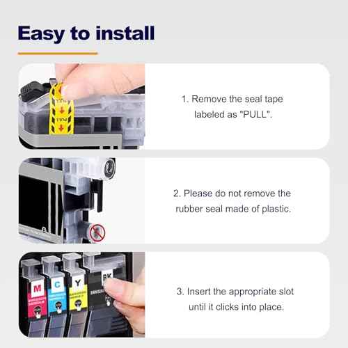 LC406XL LC406 Ink Cartridges High Yield Compatible for MFC-J4335DW MFC-J4345DW MFC-J4535DW MFC-J5855DW MFC-J6555DW MFC-J6955DW Printer (4-Pack, BK/C/M/Y)