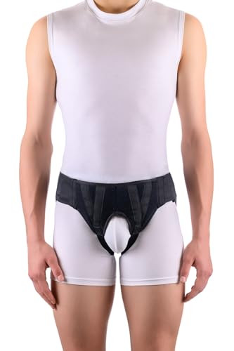 Hernia Gear Double Inguinal Hernia Groin Belt Black (S 26-30)