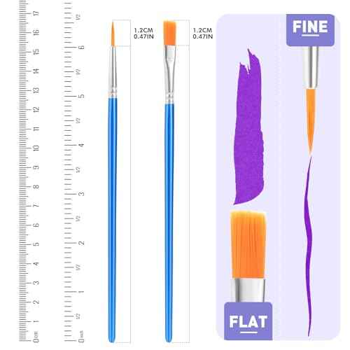 AROIC Small Paint Brushes Bulk,80 Pcs Nylon Hair Painting Brush with Flat and Round Pointed Acrylic Paint Brush Sets,Paint Brushes for Kids Classroom Oil Watercolor Face Painting Kits.