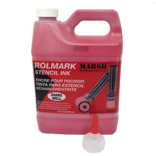 MARSH-20909 Rolmark Stencil Ink, 1 qt Can, Red