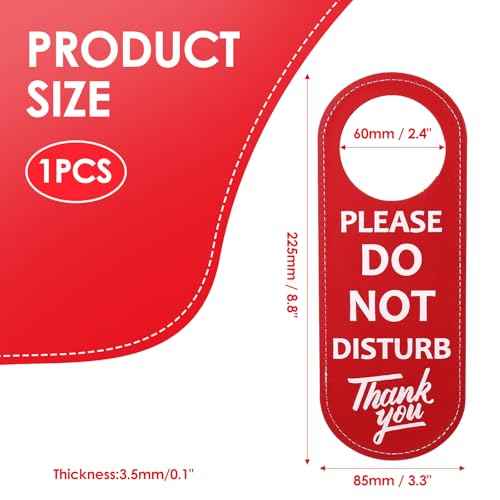 PU Leather Double Sided Please Do Not Disturb Sign, Do Not Disturb Door Hanger Sign, Door Knob Privacy Signs for Office Clinic Dorm Online Class Video and Meeting Session, 1 Pack