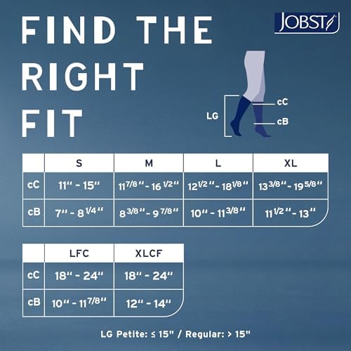 JOBST Relief 30-40 mmHg Compression Stockings, Knee High, Open Toe, Large, Beige