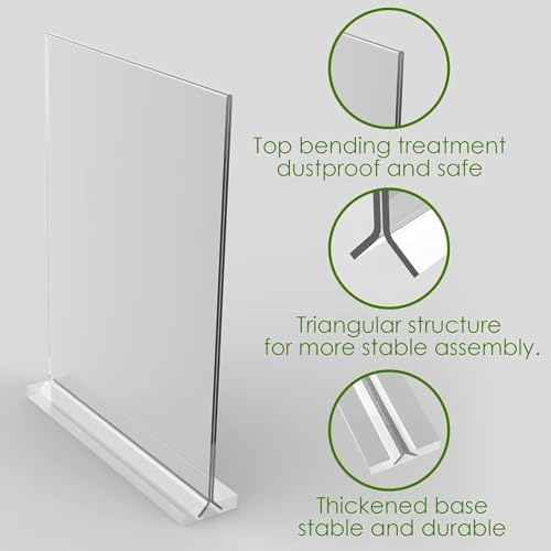newnewshow 4x6 Inch Clear Acrylic Sign Holder, Display Stand, Plastic Card Holder for Business, Office, Retail (4x6 Inch 3 Pack)