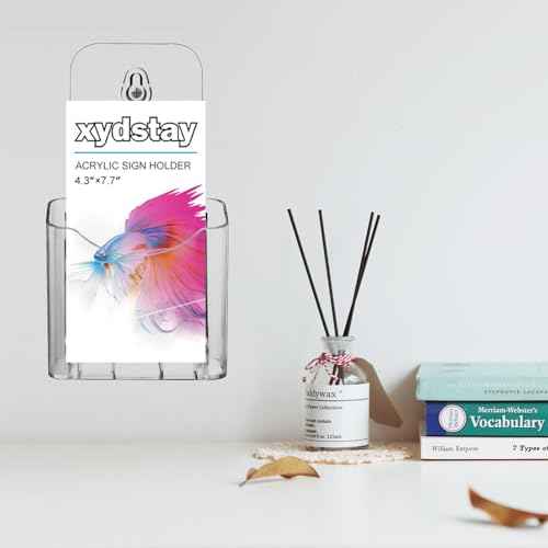 12 Pack Acrylic Brochure Holder 4x9 Inches Slant Back Design, Clear Display Stand, Plastic Table Stand Sign Holder,Pamphlet Holder Flyer Holder, Acrylic Display Stand