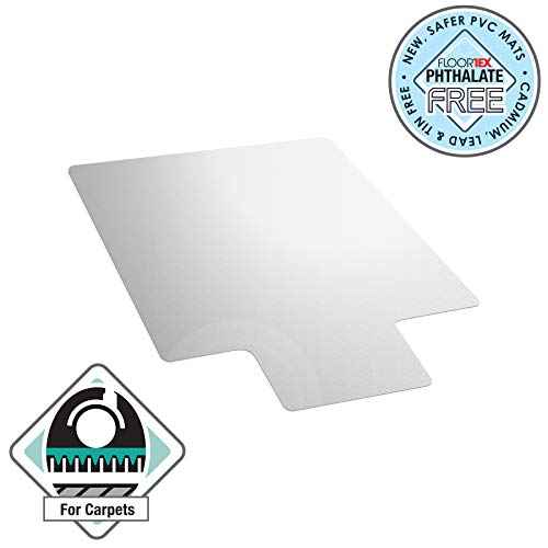 Floortex¢ç Exclusive Vinyl Lipped Chair Mat for Carpets up to 1/4" - 36" x 48", Ships Flat