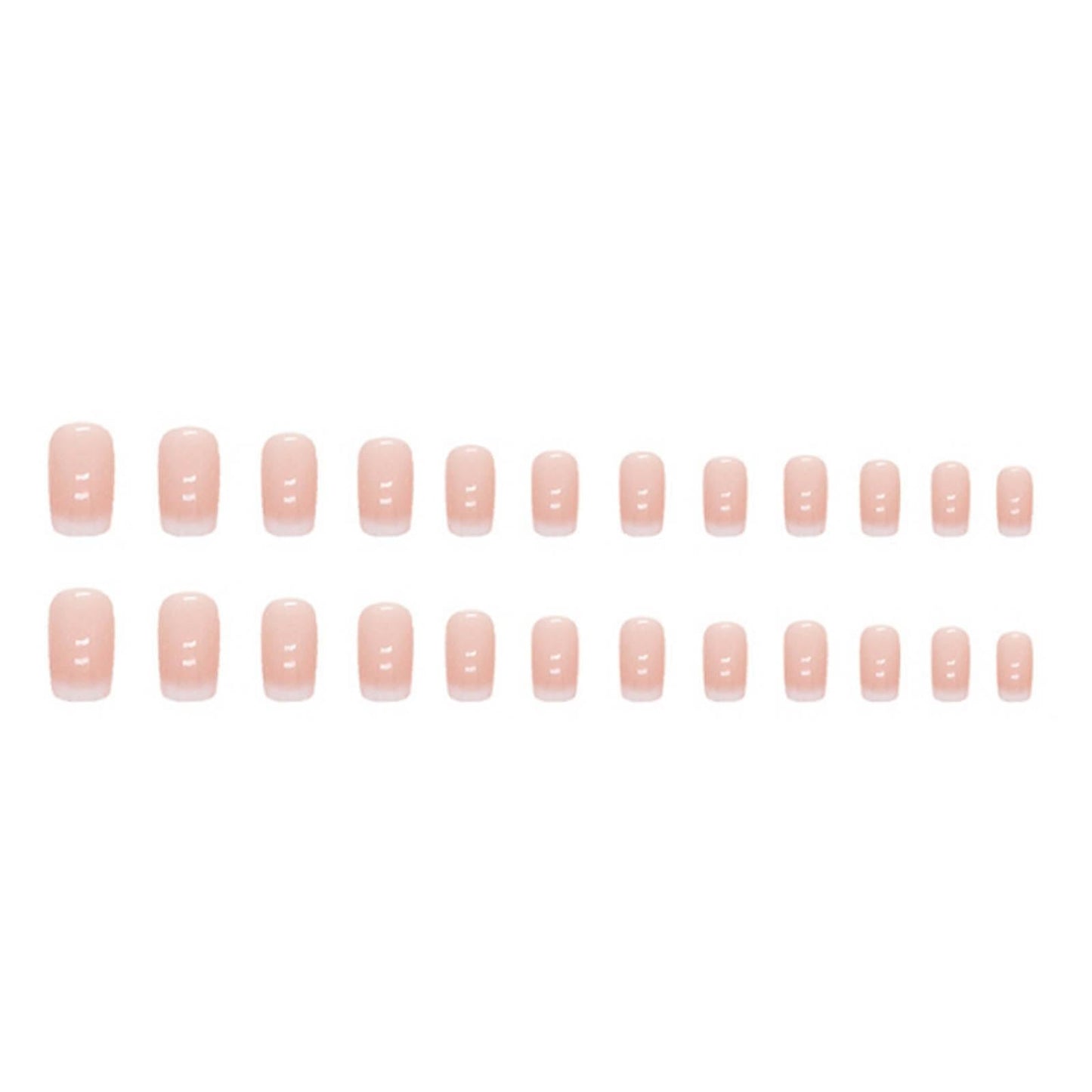 DANMANR Short Press on Nails Square Fake Nails Full Cover Nude Acrylic French False Nails for Women and Girls24PCS (Pink White)