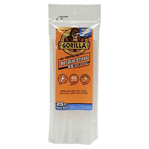 Gorilla 3022502 Hot Glue Sticks 8 In. Mini Size, 25Count (6 pack)