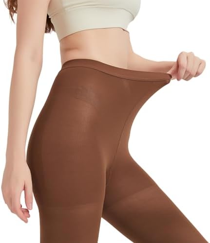 Extra Wide 4X-Large Opaque Compression Pantyhose for Women 15-20 mmHg - Graduated Compression Tights with Open Toe for Varicose Veins Circulation, Pregnancy, Edema, Leg Pain - Brown