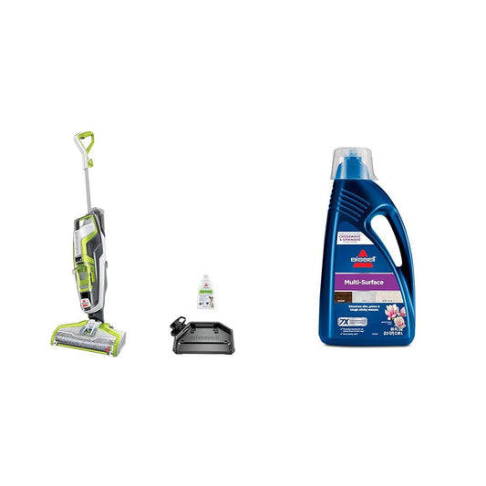 Bissell CrossWave Floor and Area Rug Cleaner, Wet-Dry Vacuum, 3888A, Corded electric, Green + BISSELL MultiSurface Floor Cleaning Formula for Crosswave and Spinwave (80 oz), 1789G