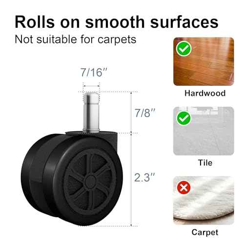 Frassie 28 Inch Office Chair Metal Base Replacement Heavy Duty 2500 Lbs Desk Computer Chair Base Part with 5 Casters