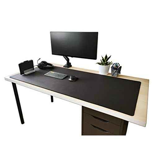 4XL EMP Full Desk Gaming Mouse Pad (54"x24"x0.16"), Huge Oversize Giant Mouse Pad, Extended Black Smooth Fabric Cloth with Stitched Edges