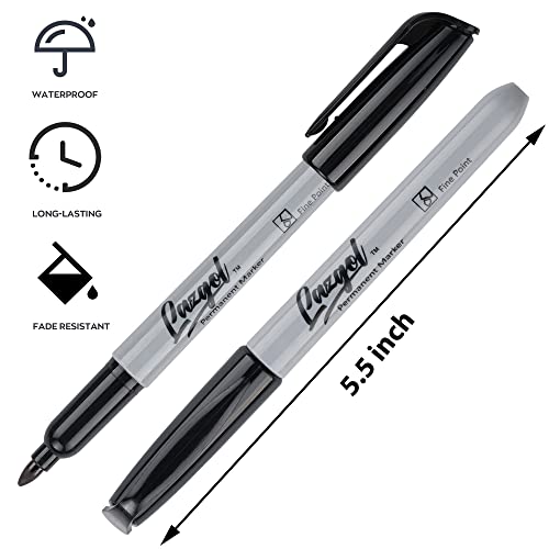Permanent Markers Bulk, 240 Pack Fine Tip Black Permanent Markers, Waterproof Markers, Premium Smear Proof Pens, Quick Drying, Office Supplies for School, Office, Home