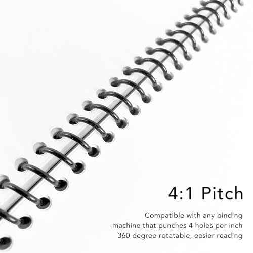 18 Pcs Spiral Binding Coil 38mm Diameter 48 Loop 4:1 Pitch 310 Sheet Capacity Binding Combs for Engineering Documents