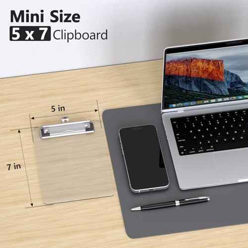 Mini Clipboard 50 Pack, 5 x 7 Plastic Small Clear Clip Boards with Low Profile Clip, Memo Size for Classroom, Teacher, Students, School & Office Supplies