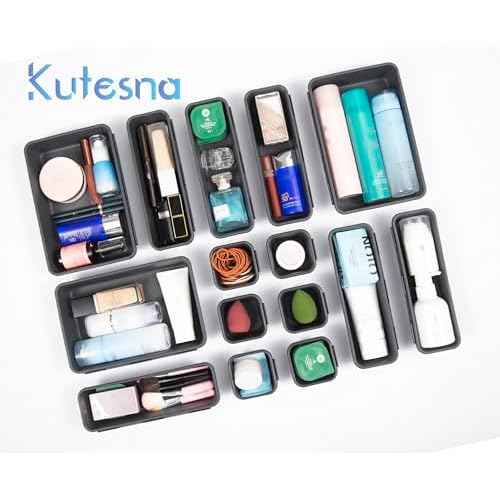 25 PCS Interlocking Desk Drawer Organizer Separator for Office,Bathroom,Kitchen,Makeup,Tool£¨4 Sizes£©