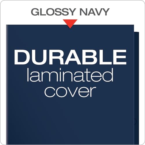 Oxford Laminated Twin-Pocket Folders, Letter Size, Navy, Holds 100 Sheets, Box of 25 (51743)