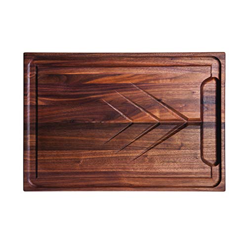 JK Adams Walnut Carving Board with Juice Grooves - 20x14 - Butcher Block Cutting Board - Great for Holiday Dinners, Brown