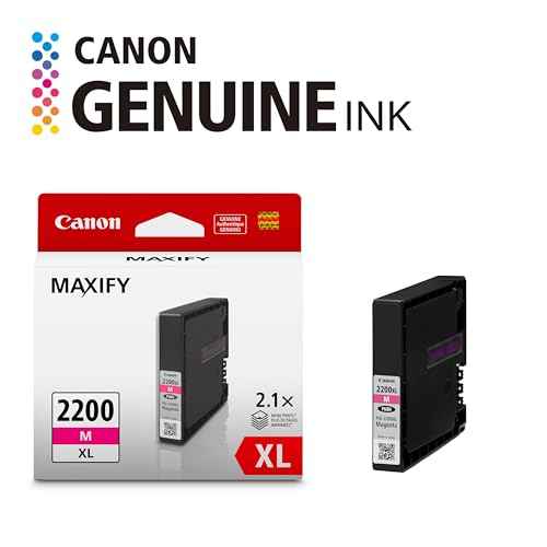 Canon PGI-2200XL Genuine Magenta Ink Tank, Compatible with IB4120, MB5420, MB5120, IB4020, MB5020, and MB5320 (Optional) Printers