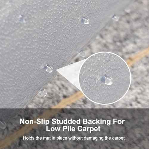Heavy Duty Office Chair Mat for Carpet 45"x54" PVC Material Chair Mat for Carpeted Floor Slip Resistant Carpet Protector for Home Office Easy Glide Desk Floor Mat for Office Chair on Carpets(Clear)