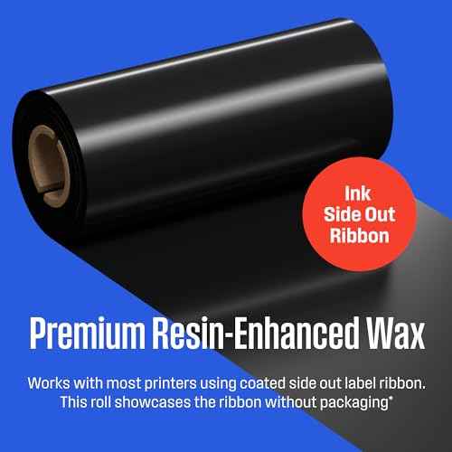 Westinghouse Thermal Transfer Ribbon, 4.33" x 243', 0.5" Core, Compatible with Zebra GC420t, GK420t, GX420t, Premium Wax Resin Enhanced Ink Side Out Wax Ribbon for Thermal Printers, Black, 6 Rolls