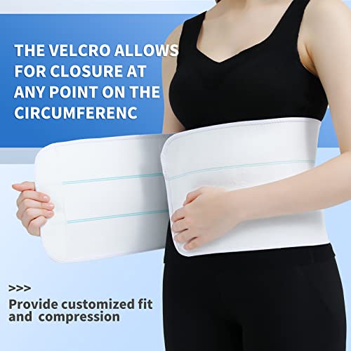 Abdominal Binder Post Surgery Tummy Tuck Belt For Women & Men, Postpartum Belly Band Compression Stomach Wrap, Skin Friendly, Breathable - (30" - 45") 3 Panel - 9"