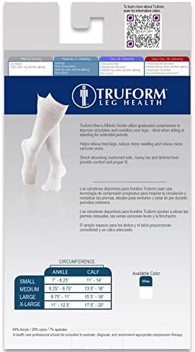 Truform Men's 15-20 mmHg Knee High Cushioned Athletic Support Compression Socks, Tan, Small (Pack of 2)