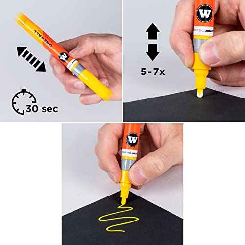 Molotow One4All 127HS Acrylic Marker Metallic Set (2.0 mm Line Width, High Coverage and Permanent, Quick Drying, Refillable, for Almost All Surfaces) Pack of 6 Assorted