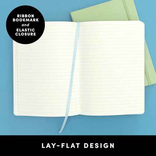 PAPERAGE Lined Journal Notebook, (Sage Green), 160 Pages, Medium 5.6 in x 8 in - 100 GSM Thick Paper ? Hardcover Journaling Notebook for Work, School & Note Taking