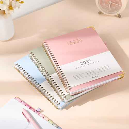 Forvencer 2026 Planner, Hardcover Calendar Planner Weekly and Monthly, January 2026 - December 2026, 8.5" x 11", Spiral Agenda Book with Tabs, Exquisite Daily Journal with Inner Pocket, Organizer Notebook for Office Home School, A4 Size, Navy Blue