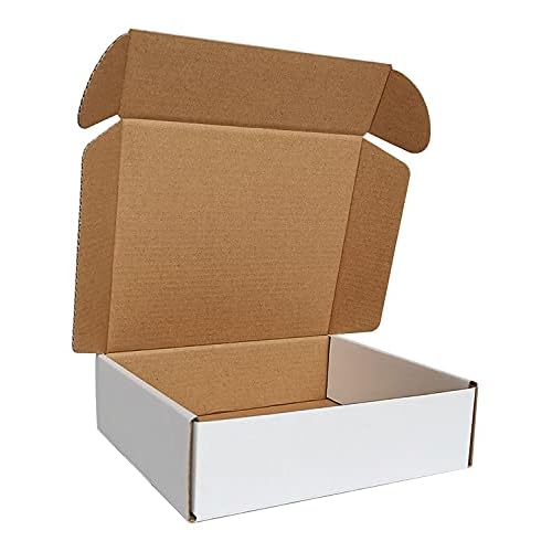50 Pack 7x6x2'' Small Shipping Boxes, Corrugated Cardboard Mailers for Business, White (CM762)
