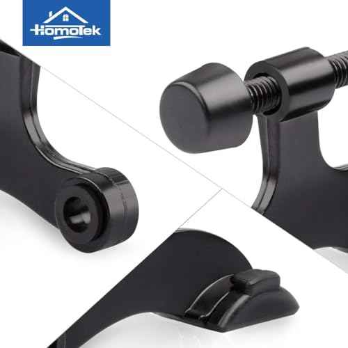 HOMOTEK 48 Pack Hinge Pin Black Door Stopper,Adjustable Deluxe Heavy Duty Door Stopper 2-1/2"x1-3/4,with Black Rubber Bumper Tips
