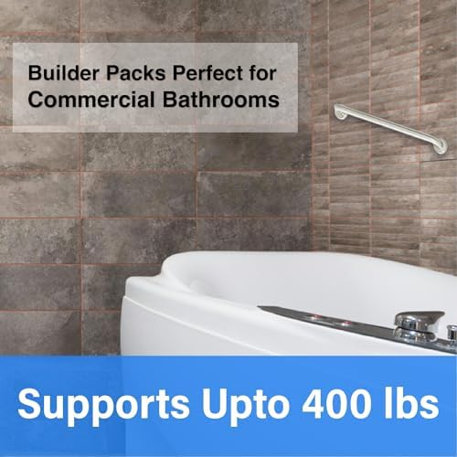 48' Smooth Grip 304 Stainless Steel Grab Bars for Seniors, ADA Shower Bars Safety Holds Upto 400lbs, Grab Bars for Bathtubs and Showers