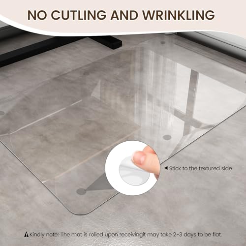 Warmstar Clear Office Chair Mat for Hardwood Floor,46"x72" Plastic Floor Mat Clear Rolling Mat for Office Chair No Curling,Heavy Duty Clear Desk Chair Mat Wood Tile Floor Mat for Office & Home