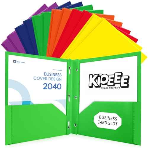 Heavy Duty Plastic Folders with 2 Pockets and 3 Prongs (48 Pack),Fit Letter Size Paper, Business Card Slot, Assorted Colors for School,Office and Home
