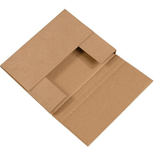 Aviditi Kraft Easy-Fold Corrugated Cardboard Mailing Boxes, 10 1/4" x 8 1/4" x 1 1/4",Pack of 50, Crush-Proof, for Shipping, Mailing and Storing