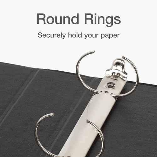 Oxford Ring Binders, 1.5" Round Ring Binders, View Binder, Covers on 3 Sides, XtraLife Hinge, Non-Stick, PVC-Free, Black, 350 Sheet Capacity (1002548)