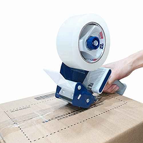 Heavy Duty Packing Tape Gun for 2" Width Tape, Hold up to 180 Yards Length roll, Plus 1 Roll of Heavy Duty Packing Tape 1.88" x 60y x 2.7mil, Perfectape Brand, 4-Pack