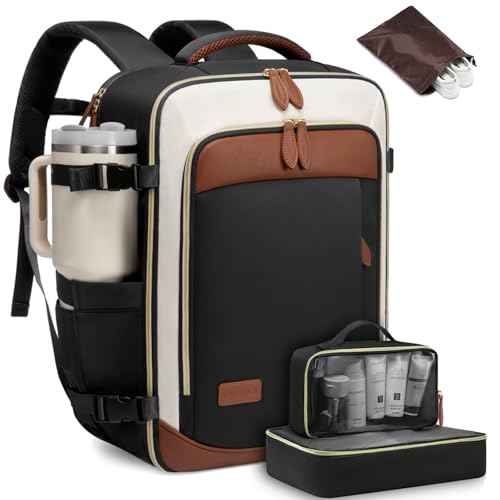 LOVEVOOK Travel Backpack for Women, 40L Carry On Backpack with 3 Packing Cubes,TSA Personal Item Travel Bag Airline Approved, Water Resistant Weekender Overnight Luggage Daypack, Fits 17 Inch Laptop