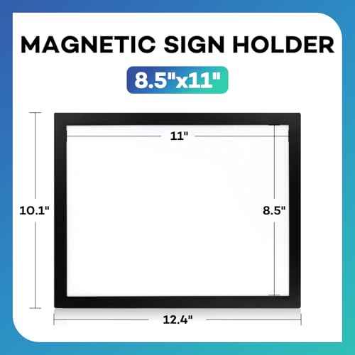 YixangDD 4 Pack Magnetic Sign Holder 8.5 x 11, Self-Adhesive Magnetic Wall Mount Sign Holder, Magnetic Document Holder for Wall Window Office Poster Store